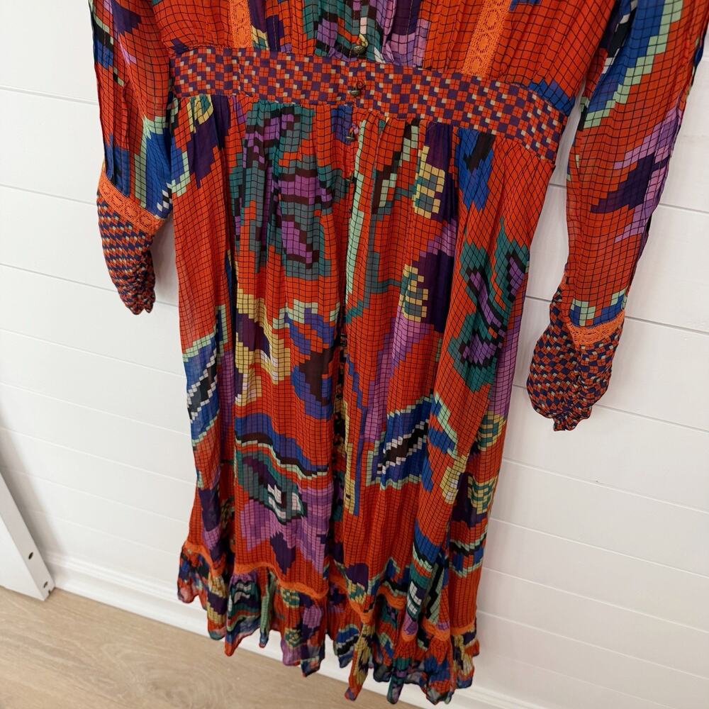 Women’s Anthropologie Tropical Maxi Dress Colorful Size Small S - Picture 4 of 9